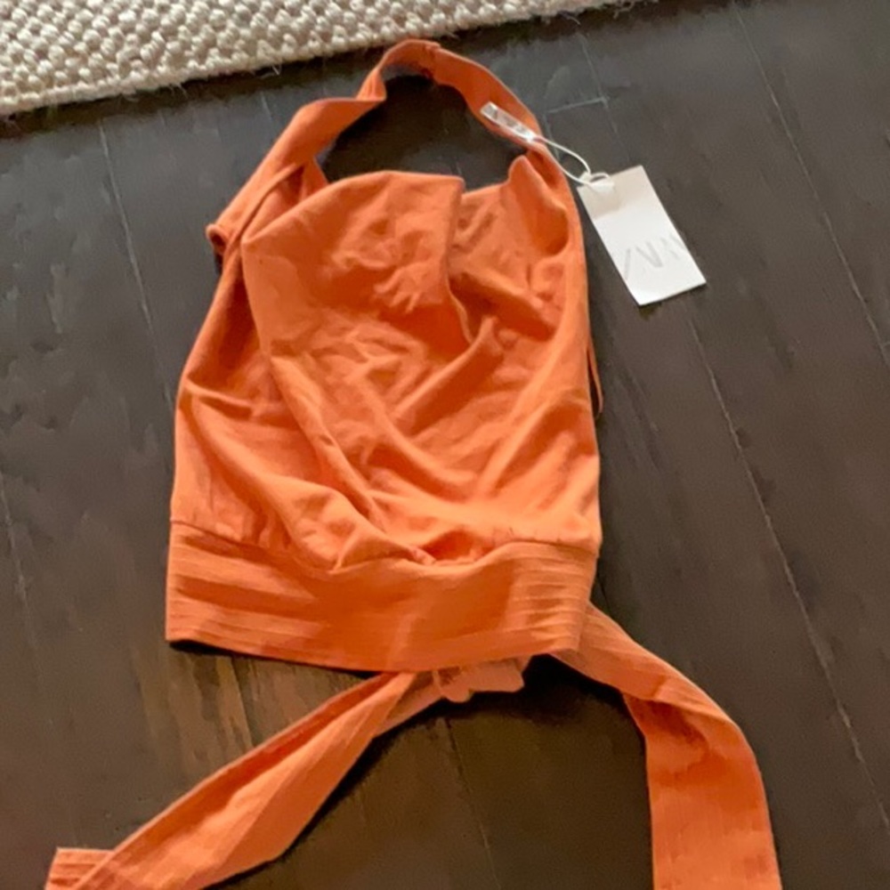 Zara Orange Halter Top